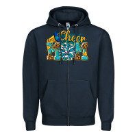 Navy cheer mom Zipper Hoodie - NancyCooperArtShop