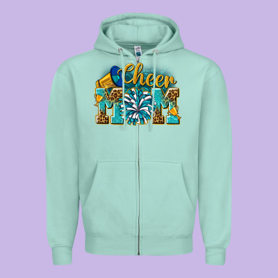Cheer Mom Zipper Hoodie Designed By Nancycooperartshop