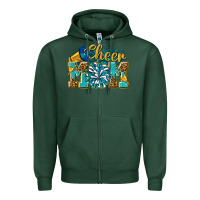Sports Green cheer mom Zipper Hoodie - NancyCooperArtShop