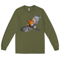 Army Green Flying American Robin Long Sleeve Tee - LillyAllenDesigns