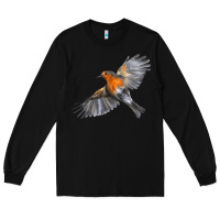 Black Flying American Robin Long Sleeve Tee - LillyAllenDesigns