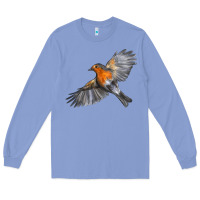 Colony Blue Flying American Robin Long Sleeve Tee - LillyAllenDesigns