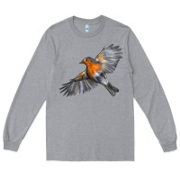 Heather Grey Flying American Robin Long Sleeve Tee - LillyAllenDesigns