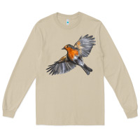 Mushroom Flying American Robin Long Sleeve Tee - LillyAllenDesigns