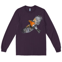 Plum Flying American Robin Long Sleeve Tee - LillyAllenDesigns