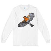 White Flying American Robin Long Sleeve Tee - LillyAllenDesigns