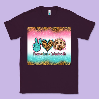 Peace Love Labradoodle Classic Tee Designed By Jasminsmagicworld