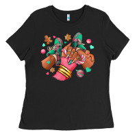 Black pink christmas black girl sneakers Ladies Tee - RanaPortraitStore