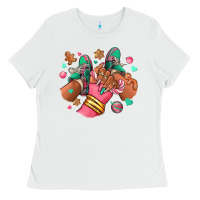 White pink christmas black girl sneakers Ladies Tee - RanaPortraitStore