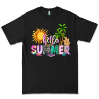Black hello summer with sun Premium Tee - texasbilliewilder