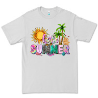 Dove Grey hello summer with sun Premium Tee - texasbilliewilder