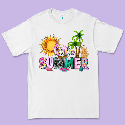 Hello Summer With Sun Premium Tee Designed By Texasbilliewilder