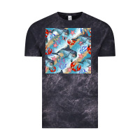 Cloud Black dolphin and crab seamless pattern Vintage Tee - BundleAndBundleShop