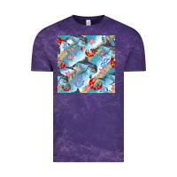 Cloud Purple dolphin and crab seamless pattern Vintage Tee - BundleAndBundleShop