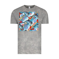 Cloud Rock dolphin and crab seamless pattern Vintage Tee - BundleAndBundleShop