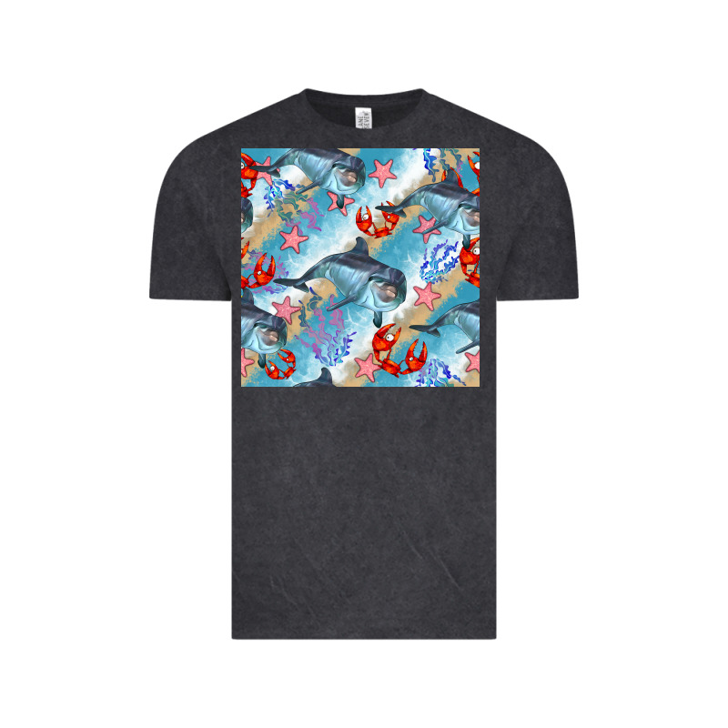 Dolphin And Crab Seamless Pattern Vintage Tee by BundleAndBundleShop | Teevron