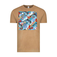 Vintage Camel dolphin and crab seamless pattern Vintage Tee - BundleAndBundleShop
