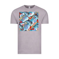 Vintage Zinc dolphin and crab seamless pattern Vintage Tee - BundleAndBundleShop