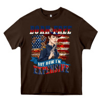 Chocolate Brown born free but now im expensive Heavy Core Tee - texasbilliewilder