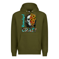 Army Green beautiful crazy skull Premium Hoodie - JahusDesignShop