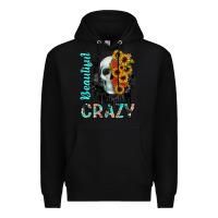 Black beautiful crazy skull Premium Hoodie - JahusDesignShop