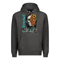 Charcoal Heather beautiful crazy skull Premium Hoodie - JahusDesignShop
