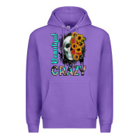 Purple beautiful crazy skull Premium Hoodie - JahusDesignShop