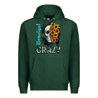 Sports Green beautiful crazy skull Premium Hoodie - JahusDesignShop