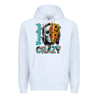 White beautiful crazy skull Premium Hoodie - JahusDesignShop