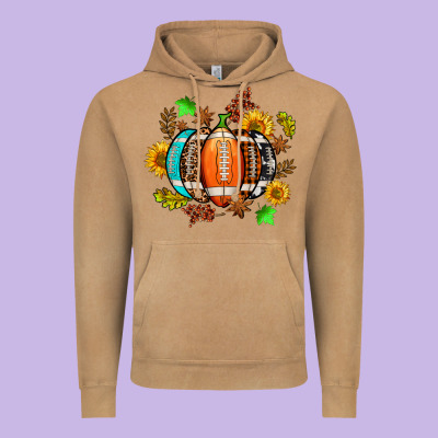 Fall Football Sunflower And Fall Vintage Hoodie Designed By Adodesignshop
