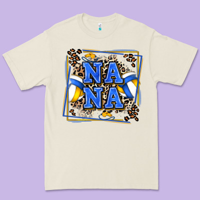 Volleyball Nana With Leopard Premium Tee Designed By Zillion Design Studio