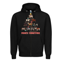 Black mooey christmas Zipper Hoodie - MaliasSmallBusiness