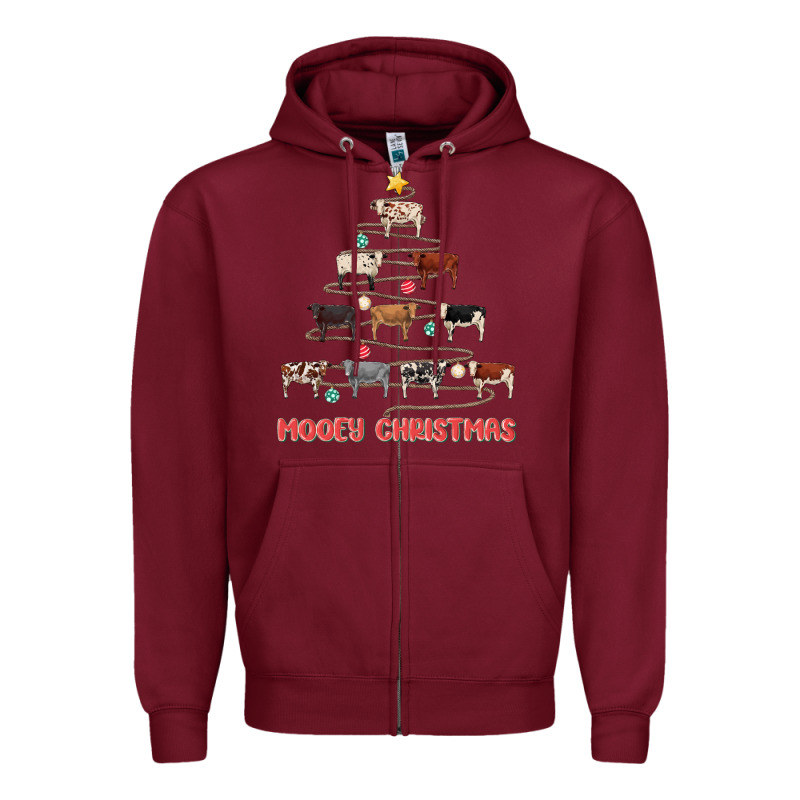 Mooey Christmas Zipper Hoodie by MaliasSmallBusiness | Teevron