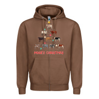 Chestnut mooey christmas Zipper Hoodie - MaliasSmallBusiness