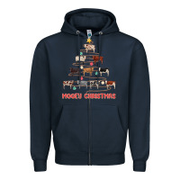 Navy mooey christmas Zipper Hoodie - MaliasSmallBusiness