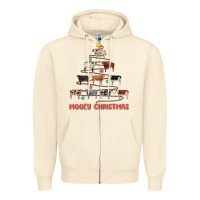 Sandshell mooey christmas Zipper Hoodie - MaliasSmallBusiness