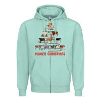 Seafoam mooey christmas Zipper Hoodie - MaliasSmallBusiness