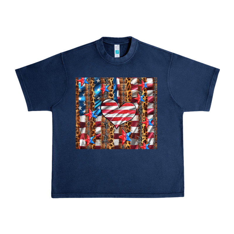 Western Usa Flag Heart And Stars Tumbler Urban Heavy Tee by Artiststas | Teevron