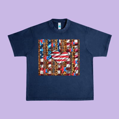 Western Usa Flag Heart And Stars Tumbler Urban Heavy Tee Designed By Artiststas