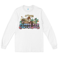 White Happy Easter Day Rodeo Long Sleeve Tee - NancyCooperArtShop