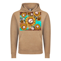 Vintage Coffee baseball leopard turquoise sunflower Vintage Hoodie - JahusDesignShop
