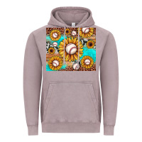 Vintage Zinc baseball leopard turquoise sunflower Vintage Hoodie - JahusDesignShop