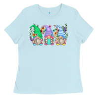 Baby Blue floral gnomes Ladies Tee - Zillion Design Studio