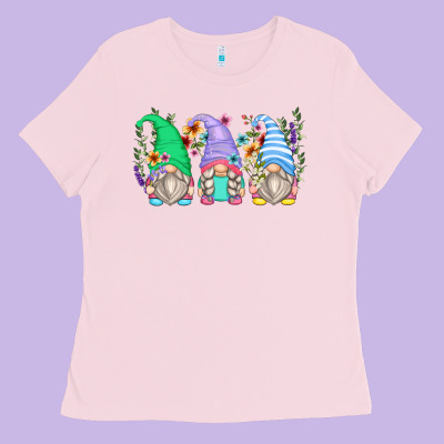 Floral Gnomes Ladies Tee Designed By Zillion Design Studio