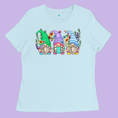 Floral Gnomes Ladies Tee Designed By Zillion Design Studio