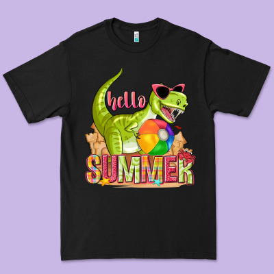 Hello Summer Rex Premium Tee Designed By Texasbilliewilder