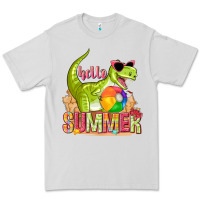Dove Grey hello summer rex Premium Tee - texasbilliewilder