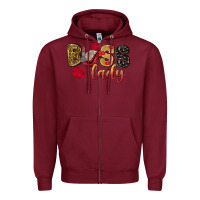 Burgundy boss lady with money Zipper Hoodie - NancyCooperArtShop