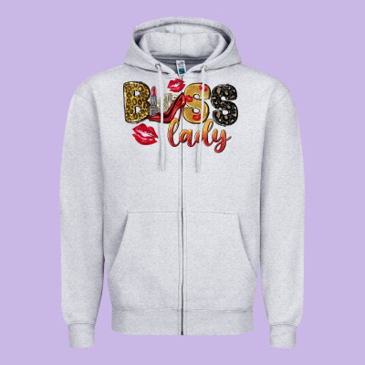 Boss Lady With Money Zipper Hoodie Designed By Nancycooperartshop