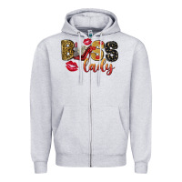 Heather Grey boss lady with money Zipper Hoodie - NancyCooperArtShop